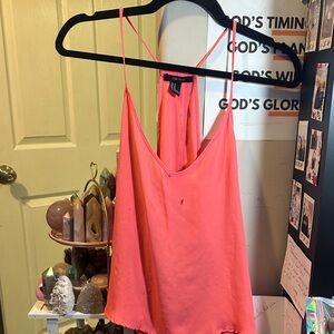Forever 21 Coral Spaghetti Strap Racerback Tank Top